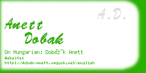 anett dobak business card